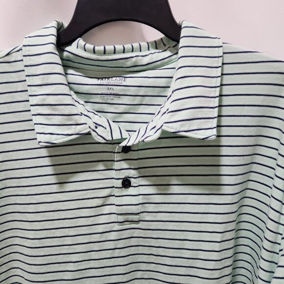 Men's Fairlane Golf Green stripe polo shirt - Picture 4 of 5